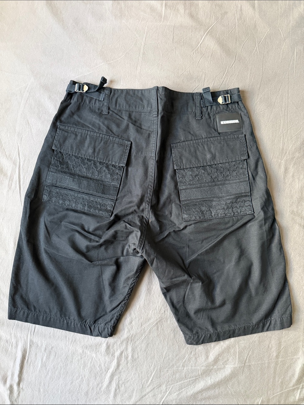 NEIGHBORHOOD Cargo Shorts Black Jacquard S